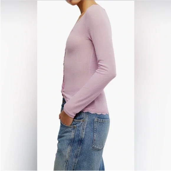 Free People Intimately Big Love cardi plum blossom NWT -XS - Picture 2 of 3